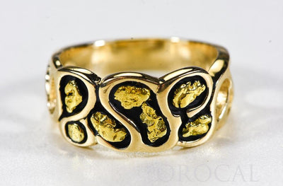 Gold Nugget Men's Ring "Orocal" RM515 Genuine Hand Crafted Jewelry - 14K Casting