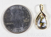Gold Quartz Pendant  "Orocal" PN824QX Genuine Hand Crafted Jewelry - 14K Gold Yellow Gold Casting