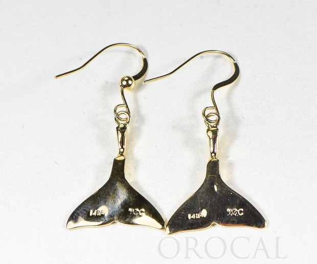 Gold Casted Whale Tail Earrings "Orocal" EWT101XN/WD Genuine Hand Crafted Jewelry - 14K Gold Casting