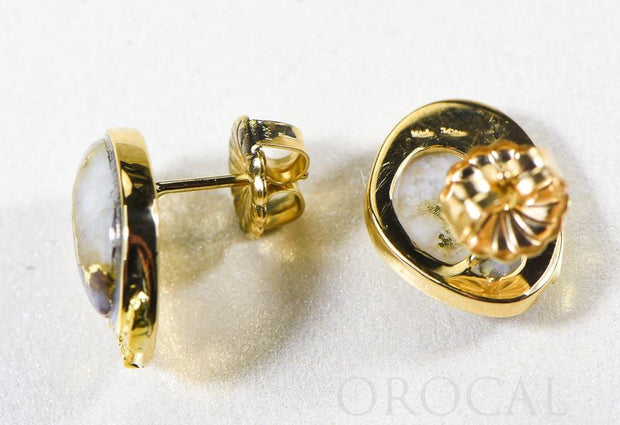 Gold Quartz Earrings "Orocal" ESC126Q Genuine Hand Crafted Jewelry - 14K Gold Yellow Gold Casting