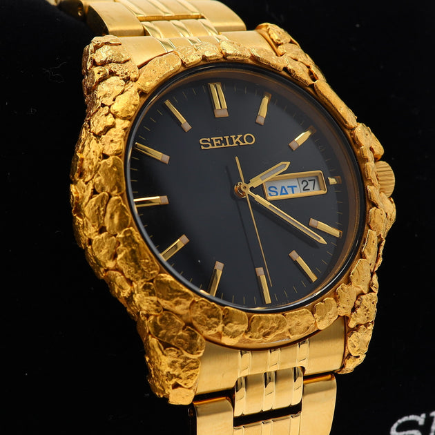 Seiko women's outlet gold nugget watch