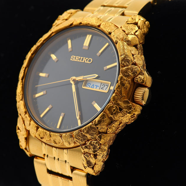 Seiko Gold Nugget Overlay Watch by Orocal - Main Image