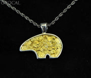 Gold Nugget Pendant Bear - Sterling Silver Pbr1Jnssx Hand Made Orocal Jewelry