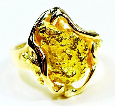 Gold Nugget Womens Ring Orocal Rl232L Genuine Hand Crafted Jewelry - 14K Casting