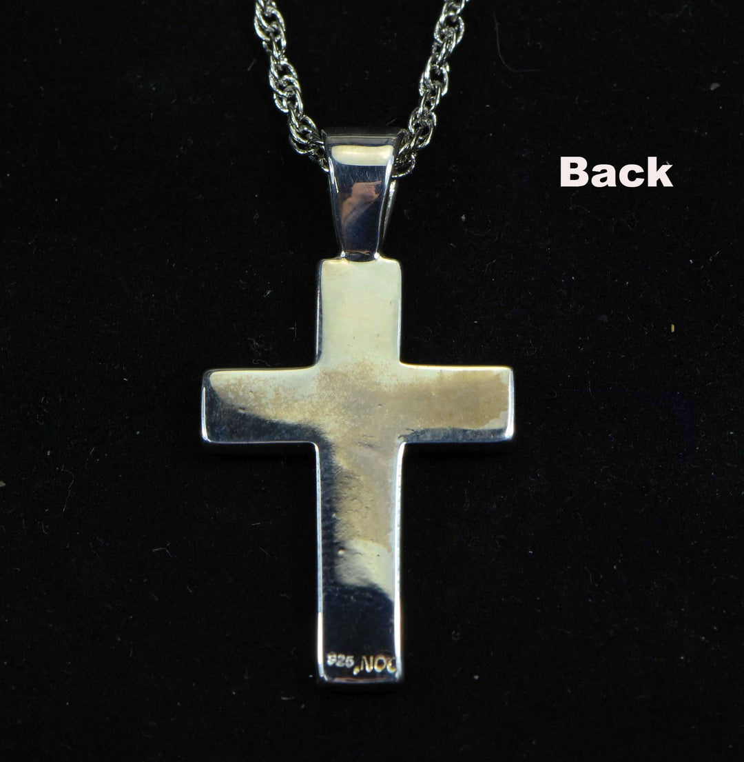 Gold Nugget Cross - Sterling Silver - PCR21NSS - Hand Made 