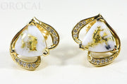 Gold Quartz Earrings "Orocal" EN1134DQ Genuine Hand Crafted Jewelry - 14K Gold Casting