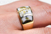 Gold Quartz Ladies Ring "Orocal" RLDL58D15Q Genuine Hand Crafted Jewelry - 14K Gold Casting