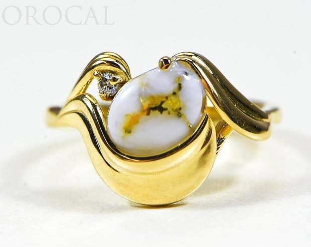 Gold Quartz Ladies Ring "Orocal" RL1137DQ Genuine Hand Crafted Jewelry - 14K Gold Casting
