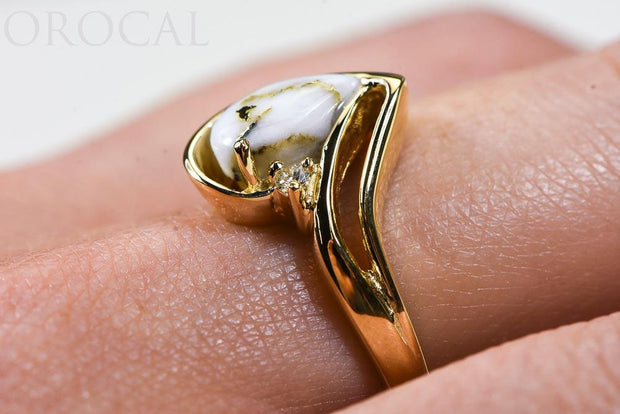 Gold Quartz Ladies Ring "Orocal" RL739D3Q Genuine Hand Crafted Jewelry - 14K Gold Casting