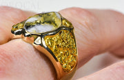 Gold Quartz Ring "Orocal" RM654XLQ Genuine Hand Crafted Jewelry - 14K Gold Casting