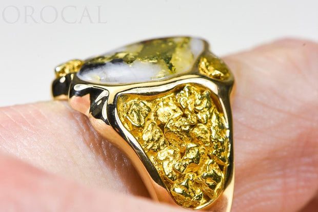 Gold Quartz Ring "Orocal" RM654XLQ Genuine Hand Crafted Jewelry - 14K Gold Casting