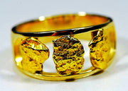 Gold Nugget Mens Ring Orocal Rm1087N/12Mm Genuine Hand Crafted Jewelry - 14K Casting