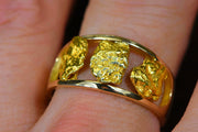 Gold Nugget Mens Ring Orocal Rm1087N/12Mm Genuine Hand Crafted Jewelry - 14K Casting