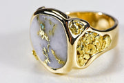 Gold Quartz Ring "Orocal" RM832Q Genuine Hand Crafted Jewelry - 14K Gold Casting
