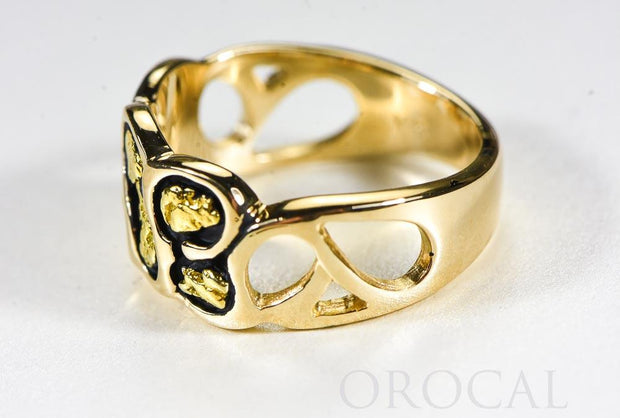 Gold Nugget Men's Ring "Orocal" RM515 Genuine Hand Crafted Jewelry - 14K Casting