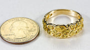 Gold Nugget Men's Ring "Orocal" RM210 Genuine Hand Crafted Jewelry - 14K Casting