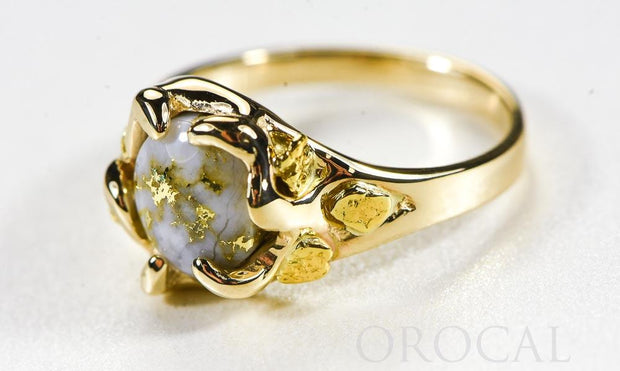 Gold Quartz Ladies Ring "Orocal" RL660Q Genuine Hand Crafted Jewelry - 14K Gold Casting