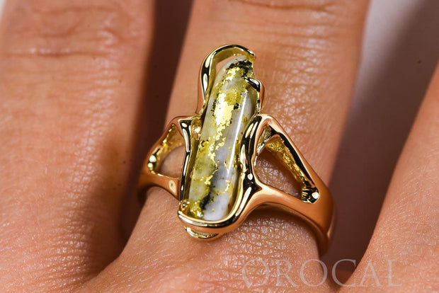 Gold Quartz Ladies Ring "Orocal" RL999Q Genuine Hand Crafted Jewelry - 14K Gold Casting