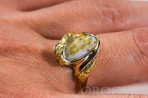 Gold Quartz Ladies Ring "Orocal" RL549OLQ Genuine Hand Crafted Jewelry - 14K Gold Casting