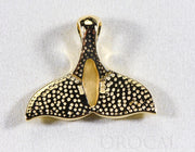 Gold Quartz Pendant Whales Tail "Orocal" PWT25NQX Genuine Hand Crafted Jewelry - 14K Gold Yellow Gold Casting