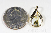 Gold Quartz Pendant  "Orocal" PN782QX Genuine Hand Crafted Jewelry - 14K Gold Yellow Gold Casting