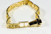 Gold Nugget Bracelet "Orocal" BFFB6L10 Genuine Hand Crafted Jewelry - 14K Gold Casting