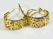Gold Nugget Earrings "Orocal" EH184 Genuine Hand Crafted Jewelry - 14K Gold Casting