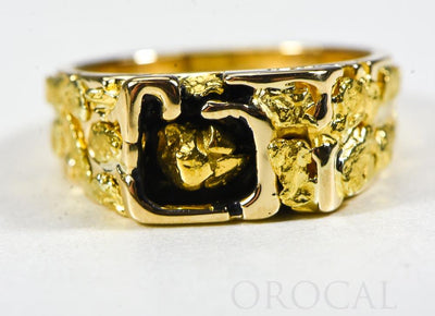 Gold Nugget Men's Ring "Orocal" RM176 Genuine Hand Crafted Jewelry - 14K Casting