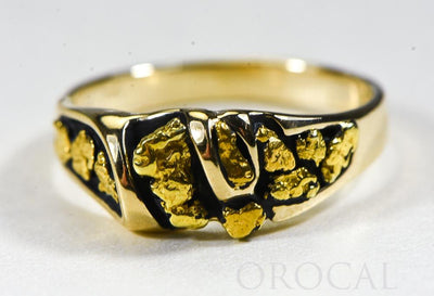 Gold Nugget Men's Ring "Orocal" RM487 Genuine Hand Crafted Jewelry - 14K Casting