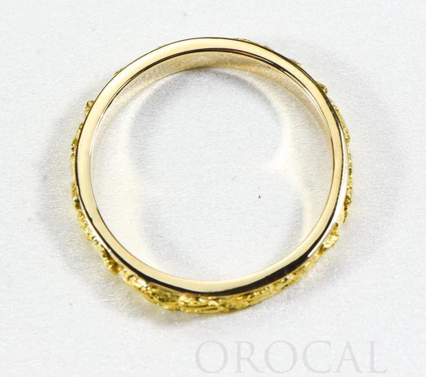 Gold Nugget Men's Ring "Orocal" RM4MM Genuine Hand Crafted Jewelry - 14K Casting