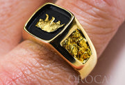 Gold Nugget Men's Ring "Orocal" RMAJ083 Genuine Hand Crafted Jewelry - 14K Casting