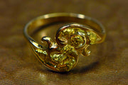 Gold Nugget Ladies Ring "Orocal" RL186 Genuine Hand Crafted Jewelry - 14K Casting