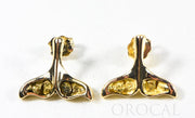 Gold Nugget Whale Tail Earrings "Orocal" EDLWT8SOL Genuine Hand Crafted Jewelry - 14K Gold Casting