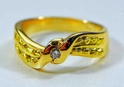 Gold Nugget Ladies Ring "Orocal" RL404D5 Genuine Hand Crafted Jewelry - 14K Casting