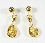 Gold Nugget Earrings "Orocal" EAJ054N/PD Genuine Hand Crafted Jewelry - 14K Gold Casting