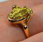 Gold Nugget Ladies Ring "Orocal" RL233 Genuine Hand Crafted Jewelry - 14K