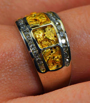 Gold Nugget Ladies Ring "Orocal" RL1075DNW Genuine Hand Crafted Jewelry - 14K Casting