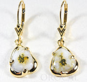 Gold Quartz Earrings "Orocal" ESC115XSQ/LB Genuine Hand Crafted Jewelry - 14K Gold Casting