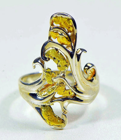 Gold Nugget Ladies Ring "Orocal" RL469NSS Genuine Hand Crafted Jewelry