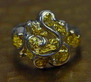 Gold Nugget Ladies Ring "Orocal" RL462SS Genuine Hand Crafted Jewelry
