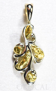 Gold Nugget Pendant "Orocal" PN284NWX Genuine Hand Crafted Jewelry - 14K Gold White Gold Casting
