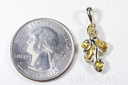 Gold Nugget Pendant "Orocal" PN284NWX Genuine Hand Crafted Jewelry - 14K Gold White Gold Casting
