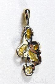 Gold Nugget Pendant "Orocal" PN284NWX Genuine Hand Crafted Jewelry - 14K Gold White Gold Casting