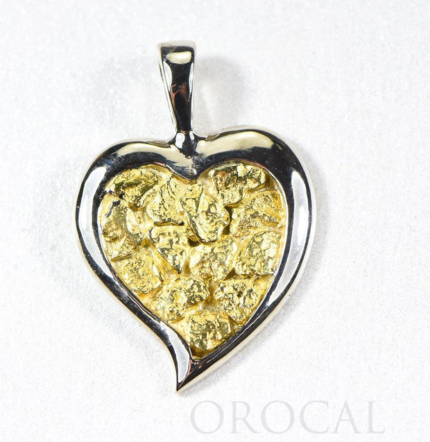 Gold Nugget Pendant "Orocal" PH12W Genuine Hand Crafted Jewelry - 14K Gold White Gold Casting