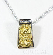 Gold Nugget Pendant "Orocal" PN892DNWX Genuine Hand Crafted Jewelry - 14K Gold White Gold Casting