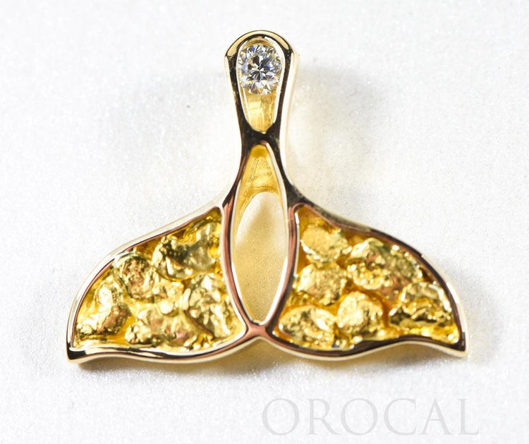 Gold Nugget Pendant Whales Tail 