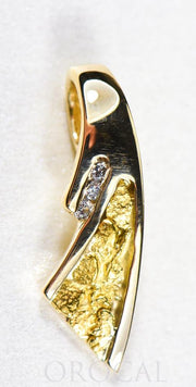Gold Nugget Pendant "Orocal" PDL129D045NX Genuine Hand Crafted Jewelry - 14K Gold Yellow Gold Casting