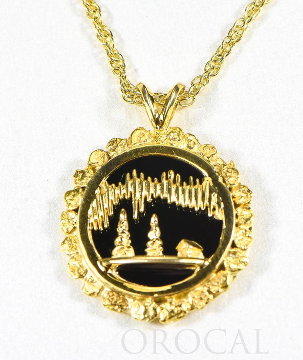 Gold Nugget Pendant "Orocal" PAJ029NBJ Genuine Hand Crafted Jewelry - 14K Gold Yellow Gold Casting
