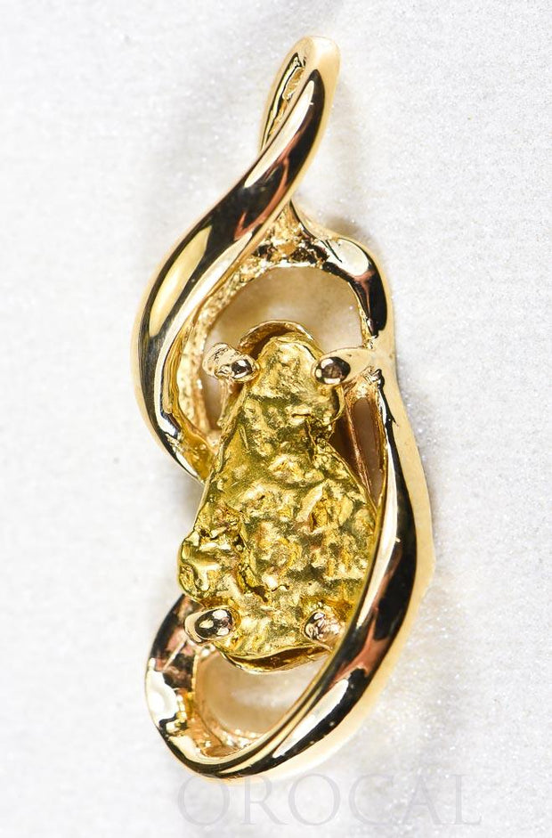 Gold Nugget Pendant "Orocal" PN784NX Genuine Hand Crafted Jewelry - 14K Gold Yellow Gold Casting