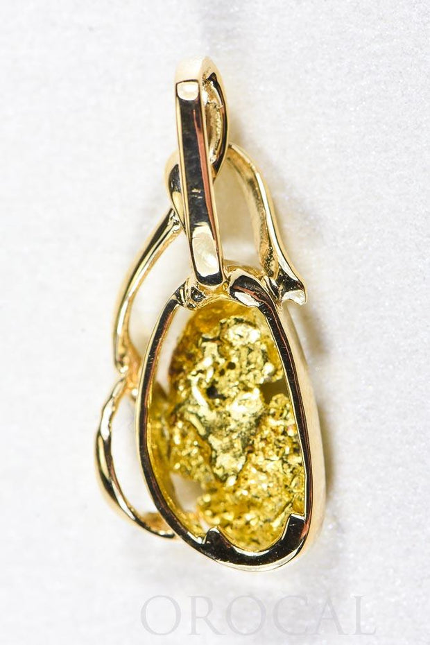 Gold Nugget Pendant "Orocal" PN866NX Genuine Hand Crafted Jewelry - 14K Gold Yellow Gold Casting